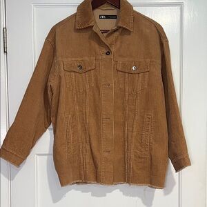Zara Women's Brown Corduroy Utility Jacket